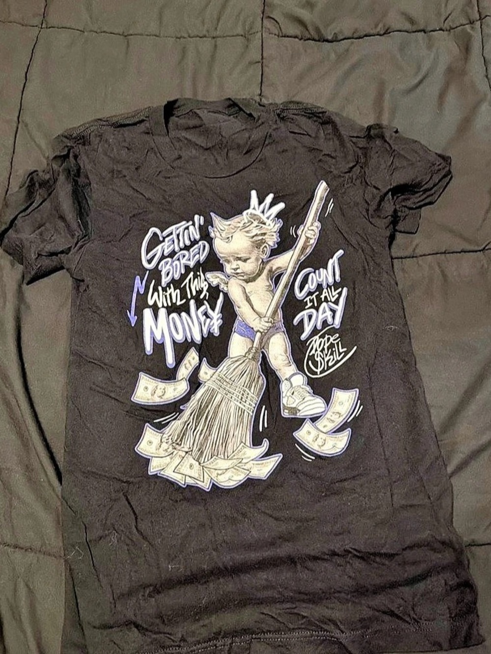 Dope Skill Gettin Bored With This Money Graphic T-Shirt Black